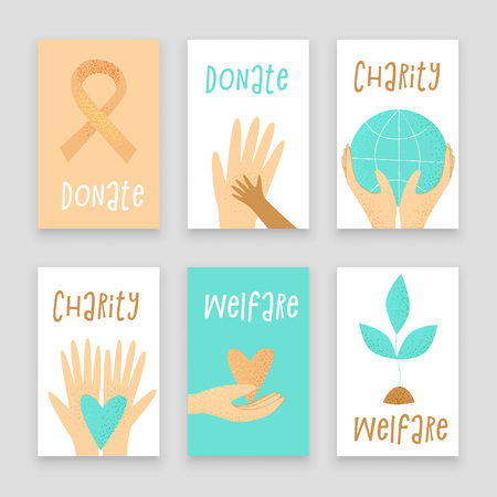 Philanthropy design, vector donation concept, charity illustration.のイラスト素材
