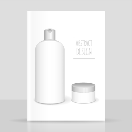 Cosmetics white templates set, vector 3D conceptのイラスト素材