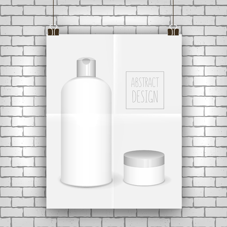 Cosmetics white templates set, vector 3D conceptのイラスト素材