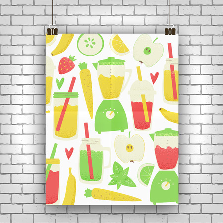 Smoothie design, vector colorful concept, detox adのイラスト素材
