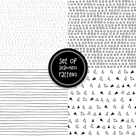Abstract seamless pattern, memphis design concept setのイラスト素材