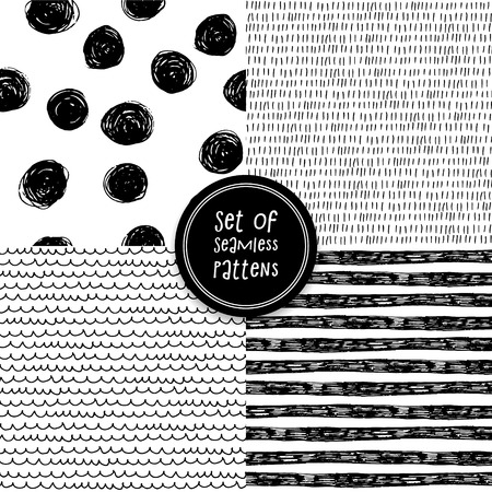 Abstract seamless pattern, memphis design concept setのイラスト素材