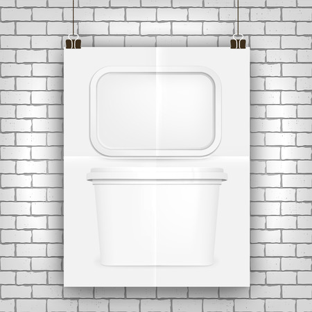 Butter box, white vector mock up, 3d container template.のイラスト素材