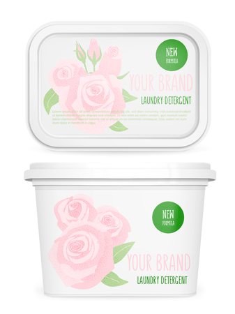 Laundry detergent, vector 3d design, white mock up.のイラスト素材