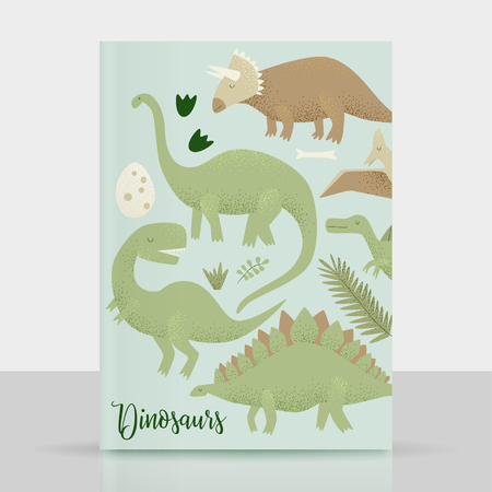 Dinosaurs vector design, tyrannosaurus rex, triceratops and diplodocusのイラスト素材