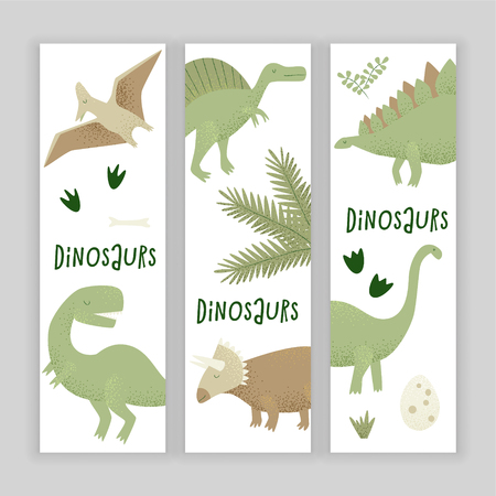 Dinosaurs vector design, tyrannosaurus rex, triceratops and diplodocusのイラスト素材