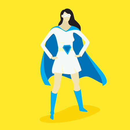 Superhero woman, vector illustration, fiction character designのイラスト素材