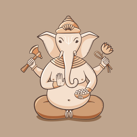 Happy Ganesh Chaturthi, Ganpati festival illustration, Lord Ganesha designのイラスト素材