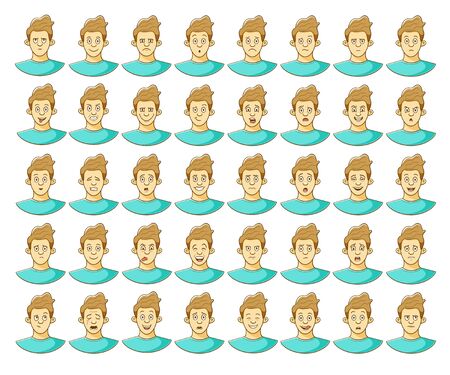 Man emotions set.のイラスト素材