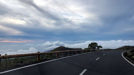 Sunset over the clouds. El Teide Tenerife National Parkの写真素材