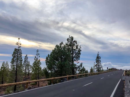 Sunset over the clouds. El Teide Tenerife National Parkの写真素材
