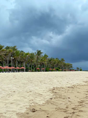 Stunning beautiful beach with relaxing scenery on a beach. Famous travel destination in Sanur, Bali, Indonesia. - stock photo. High quality photoの写真素材