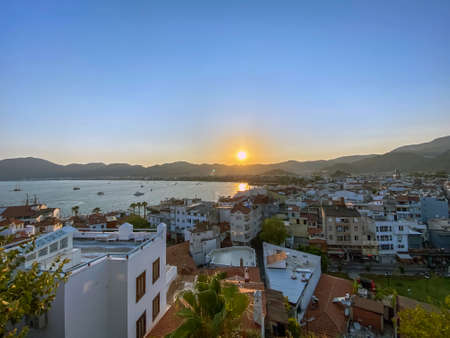 Scenic View Of Sea During Sunset, Turkey - stock photoの写真素材