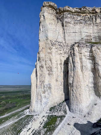 View on a beautiful, white rock in Crimeaの写真素材