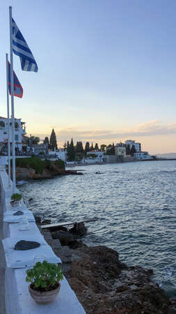 Traditional architecture in Spetses seafront, Greece - stock photoの写真素材