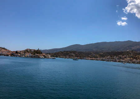 Summer Travel Vacation. View On Beautiful Beach On Greece Shore.の写真素材