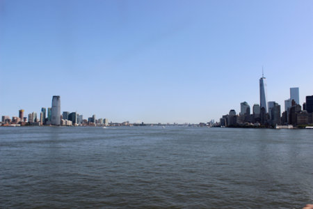 Amazing skyline of Manhattan skyscrapers and buildings. High quality photoの写真素材