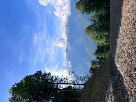 mountain walk on a sunny summer day. High quality photoの写真素材