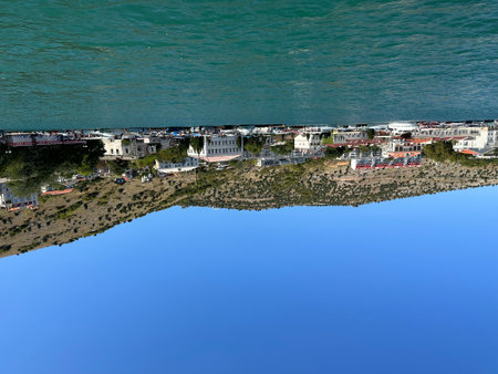 beautiful panorama of the sea, coast, mountains. High quality photoの写真素材