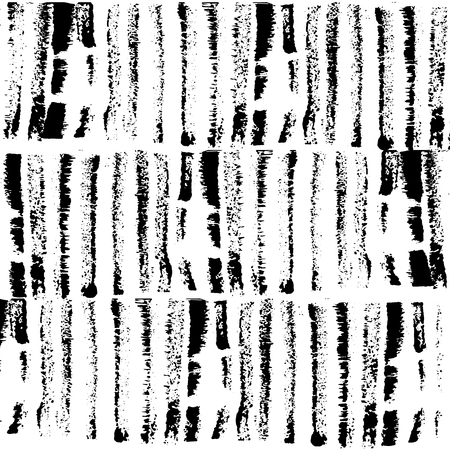 Rows of higly textured vertical black brush strokes seamless texture pattern background. Fully editable vector formatのイラスト素材
