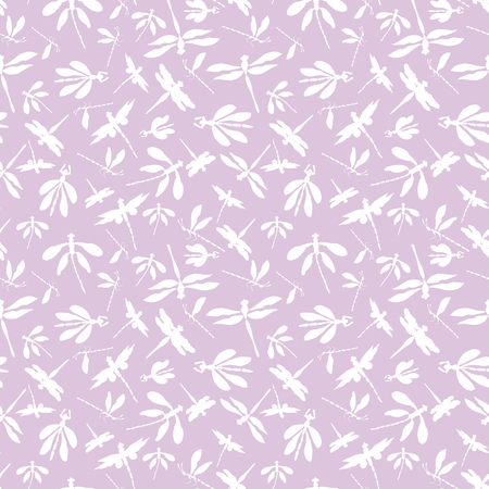 Abstract dragonfly silhouettes vector seamless texture. Ideal for home decor, apparel, paper goods, packaging.のイラスト素材