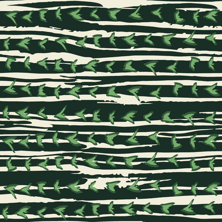 Hand drawn horizontally striped design with spiky organic forms. Cactus skin inspired seamless vector pattern. Great for textile, home decor, fashion and stationery, backdrops, web.のイラスト素材