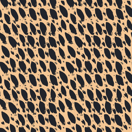 Brown hand painted wild cat animal print seamless vector pattern. Great for home decor, fashion, accessories, paper goods and backdrops.のイラスト素材