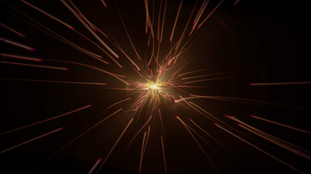 Abstract background with stardust and shining stars. Long shutter speed.