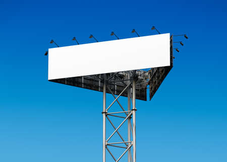 Blank Billboard against a blue skyの写真素材