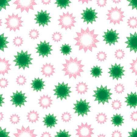 Vector abstract pattern with  geometric flowers on a white backgroundのイラスト素材
