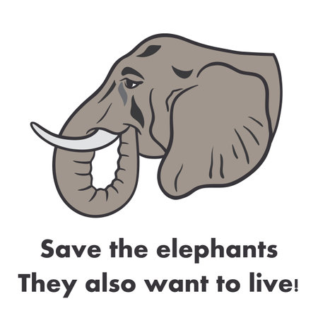 vector graphic illustration with african elephant headのイラスト素材