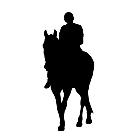 vector graphic illustration with black horse silhouetteのイラスト素材