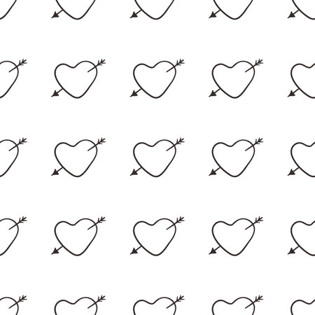 vector graphic seamless pattern with heartsのイラスト素材