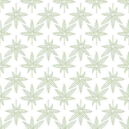 vector graphic seamless pattern with medical cannabisのイラスト素材