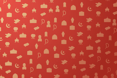 Realistic decorative eid festival islamic banner background design with lantern crescent moonの写真素材