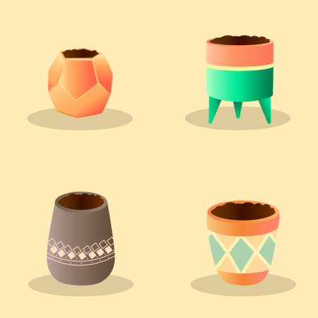 Cute vas aesthetic cartoon illustration setのイラスト素材