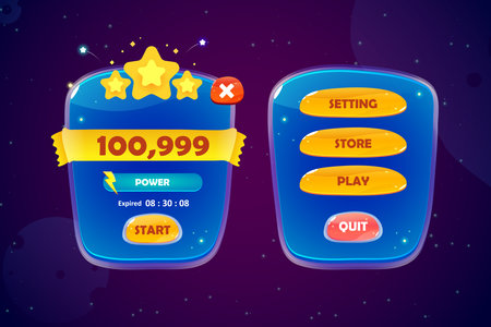 Game asset UI design cartoon element with elegant and colorfulのイラスト素材