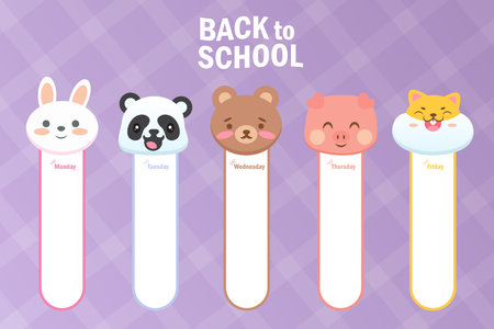 note collection of cute weekly trendy planner stickers for diaries and to do listのイラスト素材