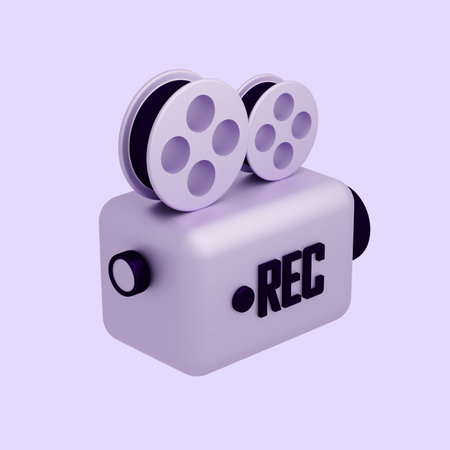 3D rendering movie and cinema icon