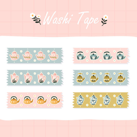 Cute Baby Shower Invitation Cards. Vector Illustration.のイラスト素材