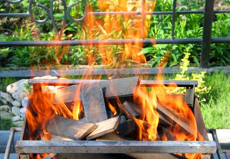 a fire for coocing iatの写真素材