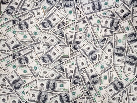 big pile of money. stack of american dollarsの写真素材