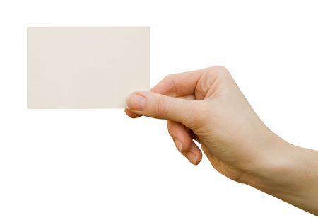 a card blank in a handの写真素材