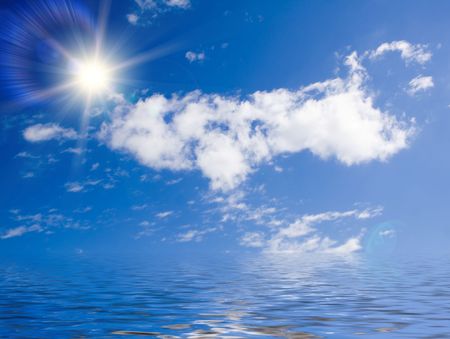 whery beautiful sunny sky backgroundの写真素材