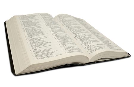 Open Bible on the white