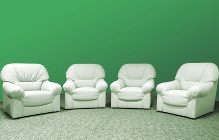 for green leather sofa in interiorの写真素材