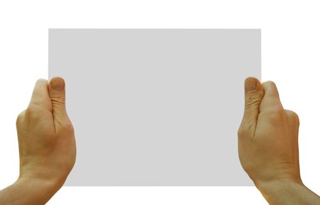 a card blank in a handの写真素材