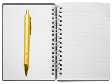 one notebook on the whiteの写真素材