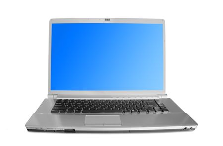 modern laptop on the whiteの写真素材