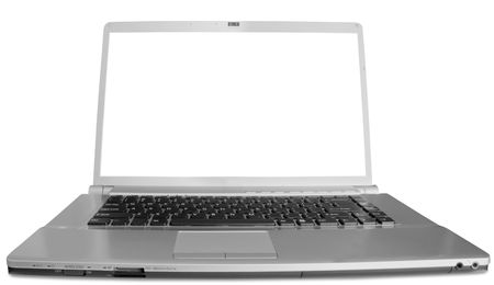 modern laptop on the whiteの写真素材